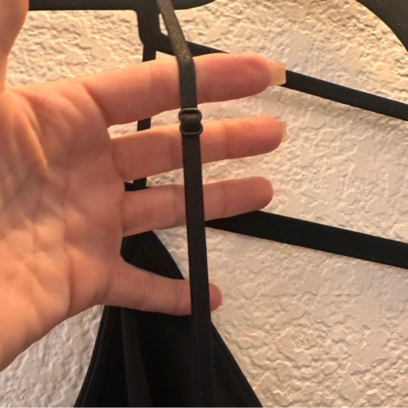 Classic Black Formal Maxi Dress XS Spaghetti Straps Ruched Front Elegant Gown - Picture 4 of 11